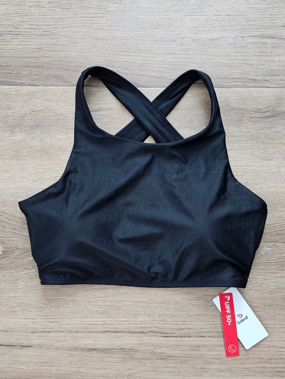 Baleaf Black Scoop Neck Cross-Back Sports Bra Size 34 - Picture 1 of 10